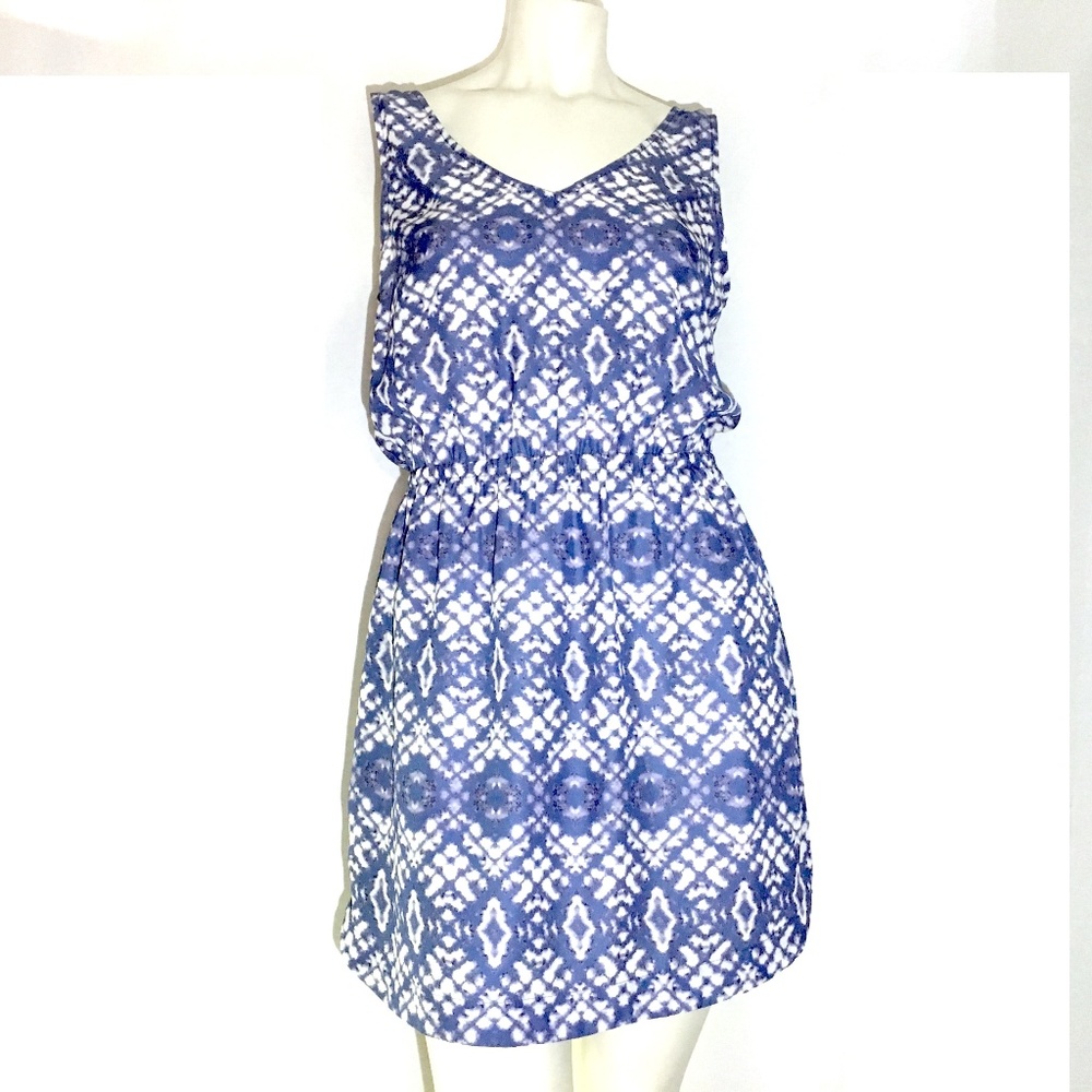 MNG Casual Mini Dress Periwinkle White Lavender